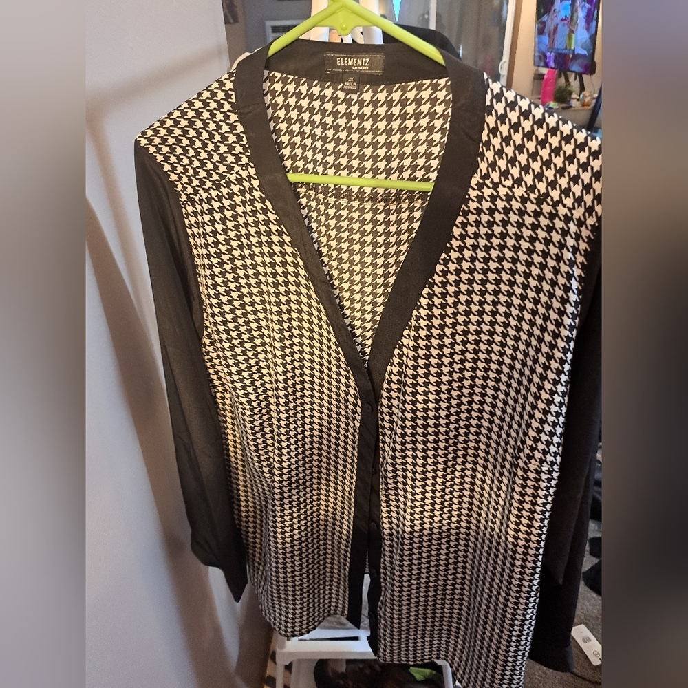 Houndstooth Blouse